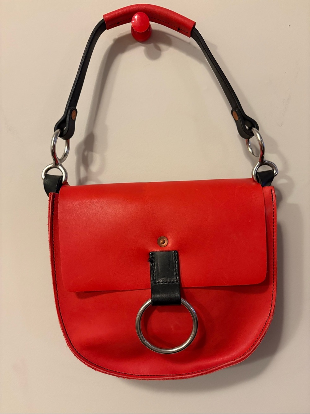 🔥Rivet Leatherworks Handcrafted “Jane” Saddle Bag   Vibrant Red 🔥